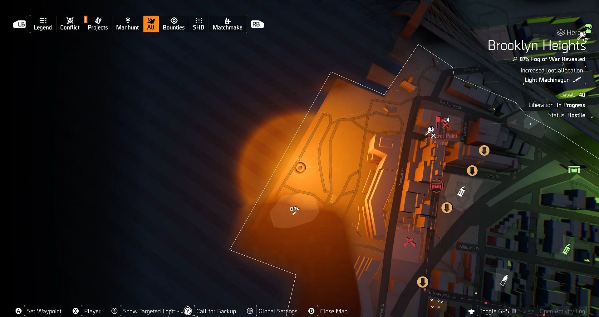 Hunter spawning location for the Craver Mask in The Division 2 (Image via Ubisoft)